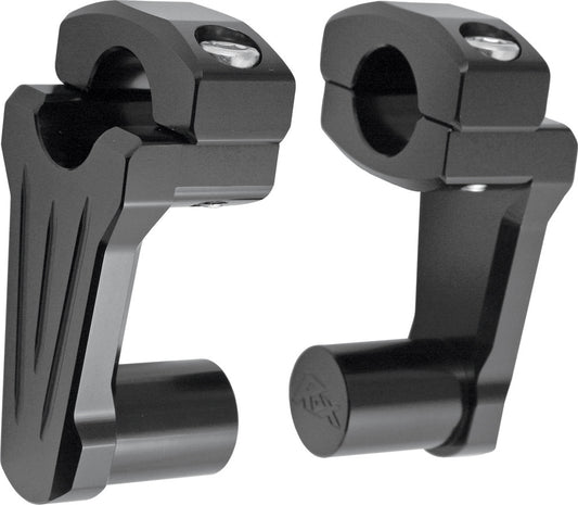 Rox Black Pivoting 2" Motorcycle 1" Handlebar Risers fits Harley Davidson