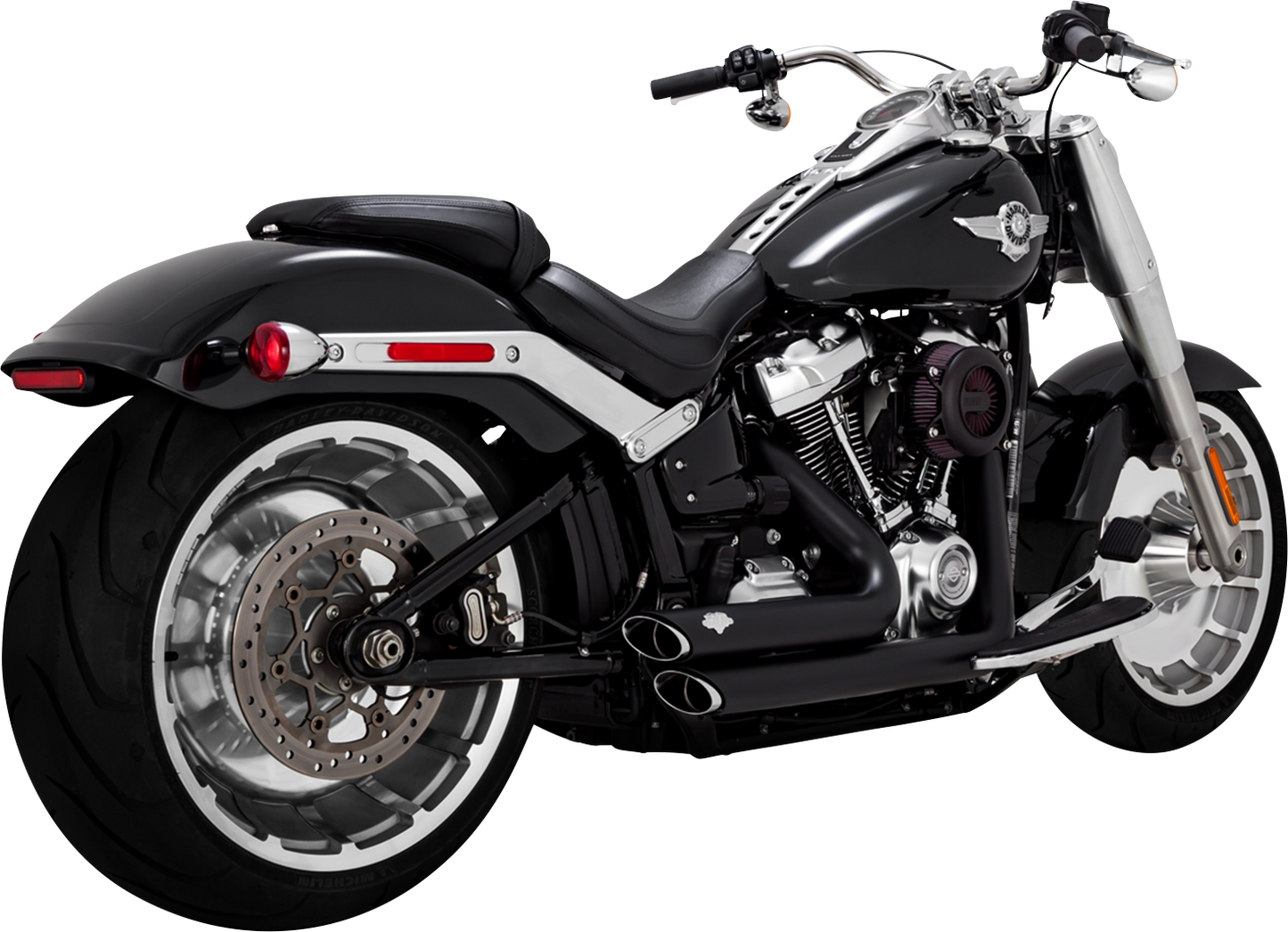 Vance & Hines Shortshots 2-2 Black PCX Exhaust System 18-24 Harley Softail 47335