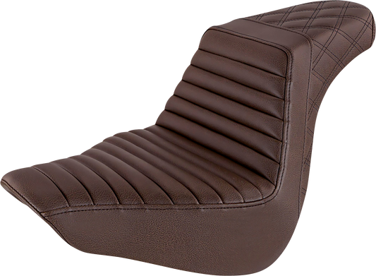 Saddlemen Brown  Step Up Tuck n Roll Seat for 2018-2025 Harley Softail FLFB FXBR