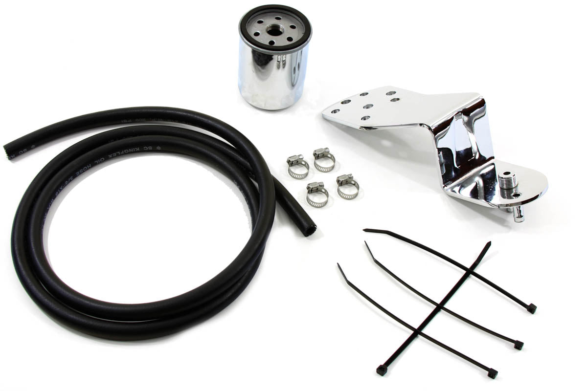 Vtwin Chrome Oil Filter Mounting Kit for 1941-1999 Harley Touring Softail