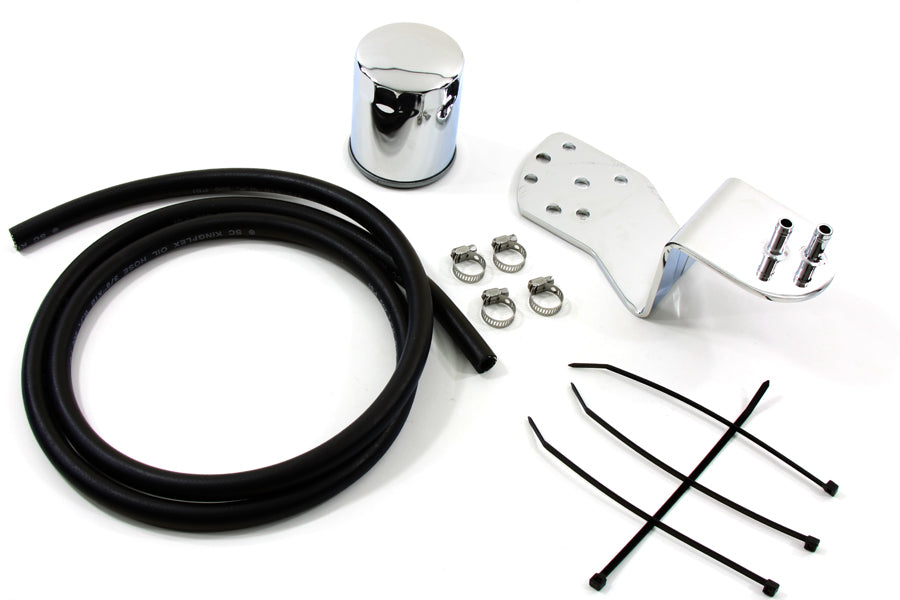 Vtwin Chrome Oil Filter Mounting Kit for 1941-1999 Harley Touring Softail