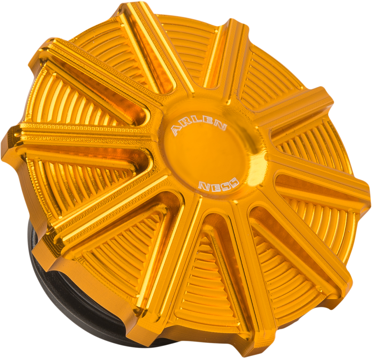 Arlen Ness 10 Gauge Gold Vented Gas Tank Cap for 1992-2023 Harley Softail
