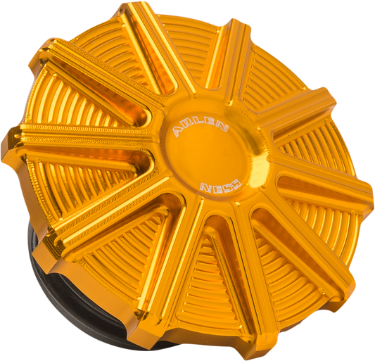 Arlen Ness 10 Gauge Gold Vented Gas Tank Cap for 1992-2023 Harley Softail