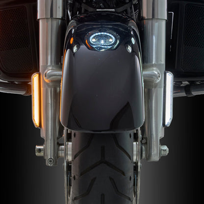 Ciro Black Fork Nav LED Turn Signal Light Kit for 2014-2025 Harley Touring 40121