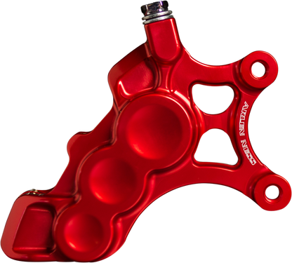 Arlen Ness Red 6-Piston Front Left Brake Caliper fits 2006-2025 Harley 11.8"
