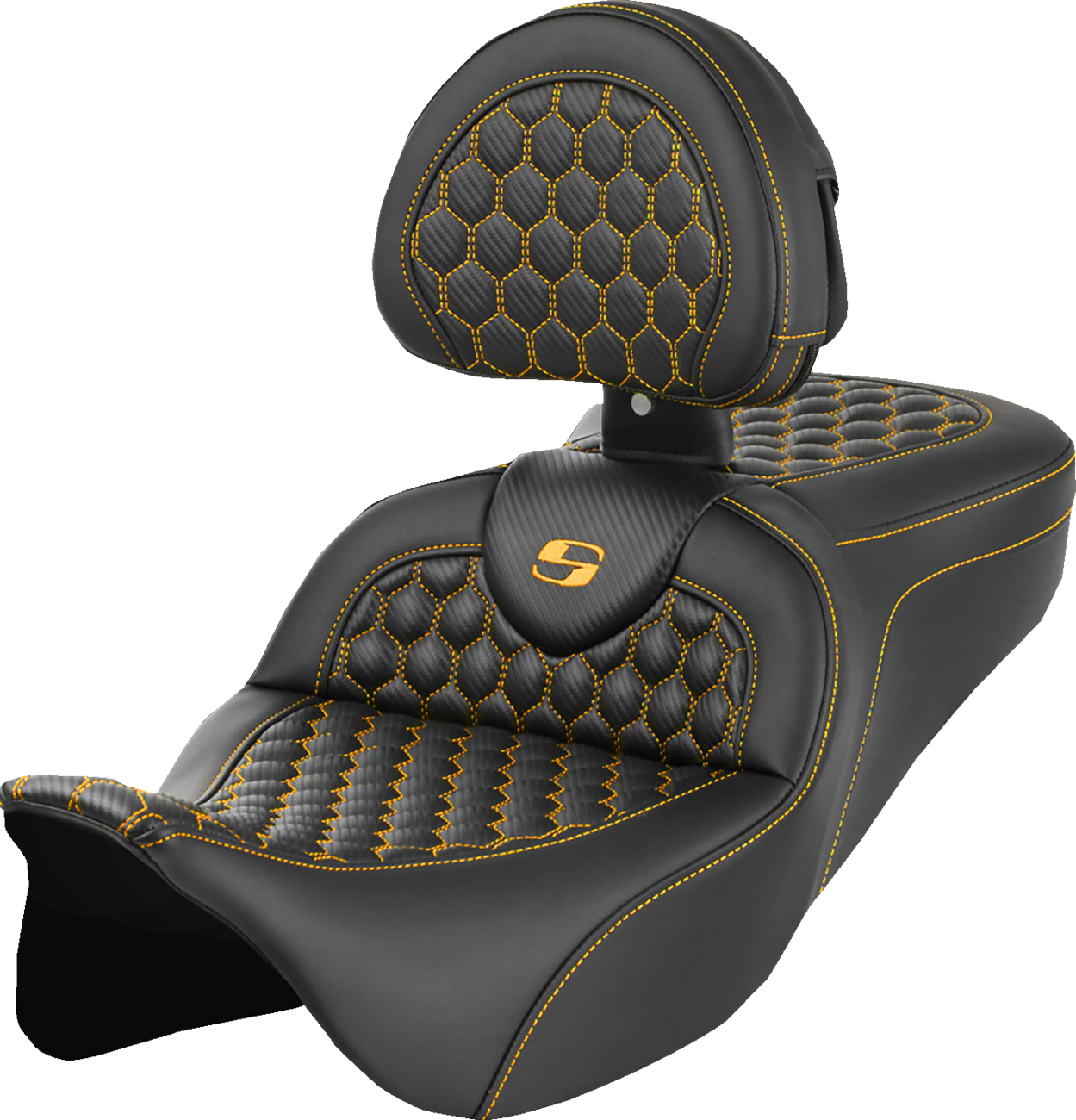Saddlemen Roadsofa Gold Honeycomb Gel Seat & Backrest 2008-2025 Harley Touring
