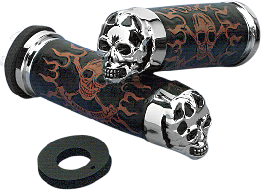 Drag Specialties Skull Twist Throttle Hand Grips fits 1980-2021 Harley