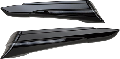 Ciro Black Rear Motorcycle Saddlebag Extensions 2014-2024 Harley Touring Models