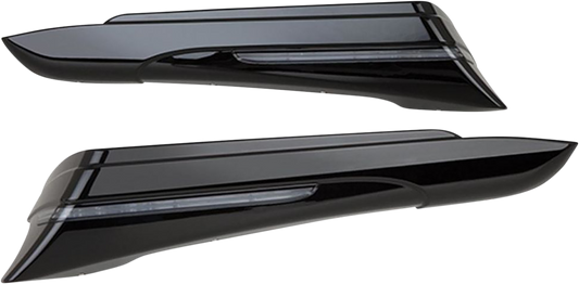 Ciro Black Rear Motorcycle Saddlebag Extensions 2014-2024 Harley Touring Models