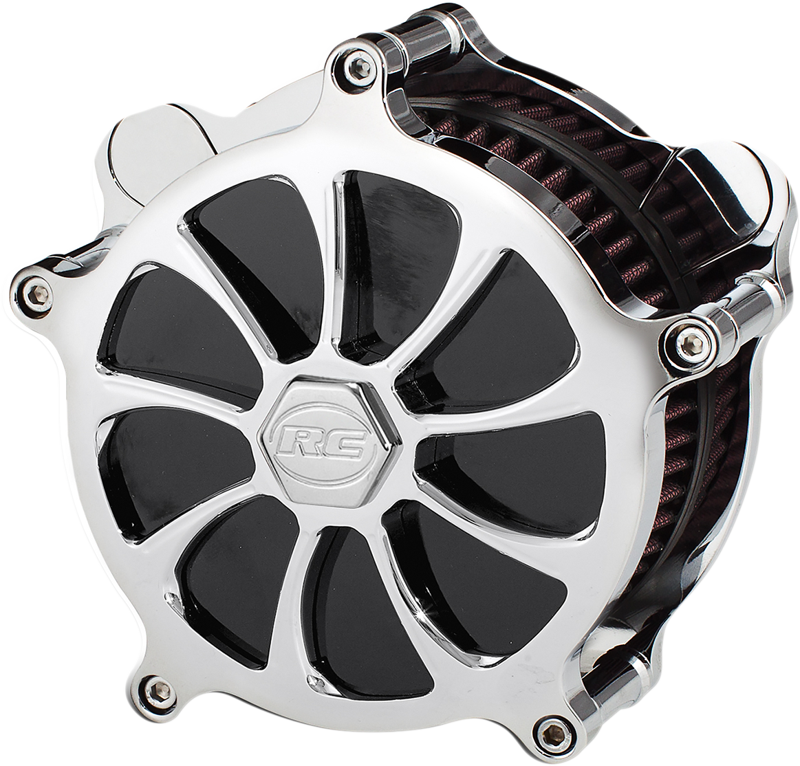 RC Components Chrome Revolt Air Filter Cleaner 1999-2017 Harley Touring Softail