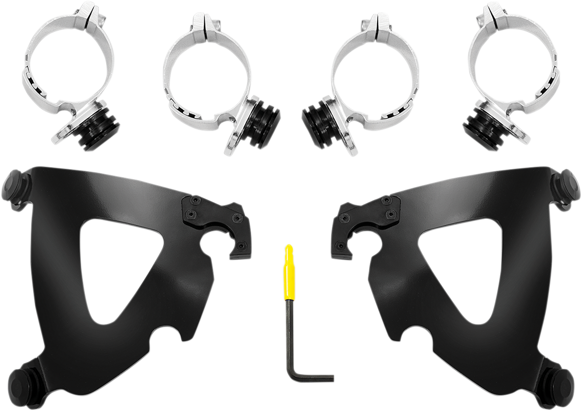 Memphis Shades Black Road Warrior Fairing Mount Kit for 2018-2020 Harley Softail