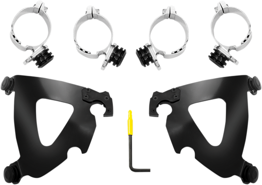 Memphis Shades Black Road Warrior Fairing Mount Kit for 2018-2020 Harley Softail