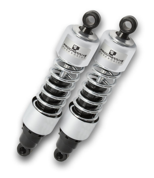 Progressive 412 Chrome 12" Heavy Duty Rear Shocks 1977-2005 Harley Touring XLS