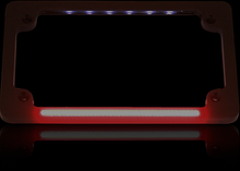Custom Dynamics Black Brake Light LED Motorcycle License Plate Frame fits Harley