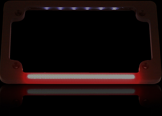 Custom Dynamics Black Brake Light LED Motorcycle License Plate Frame fits Harley