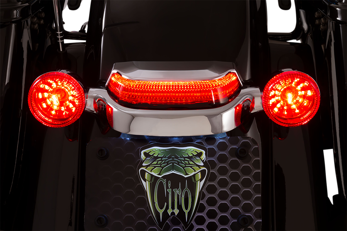 Ciro 40173 Lightstrike Red Lens Crown LED Taillight for 2014-2023 Harley Touring