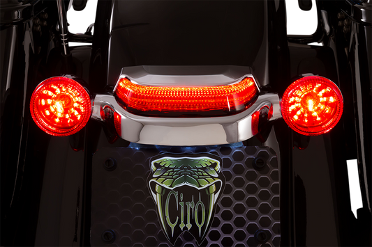 Ciro 40173 Lightstrike Red Lens Crown LED Taillight for 2014-2023 Harley Touring