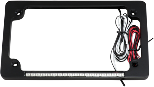 Custom Dynamics Black Brake Light LED Motorcycle License Plate Frame fits Harley