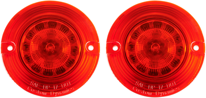 Custom Dynamics 1156 Red Flat Turn Signal Insert Kit 1986-2022 Harley Davidson