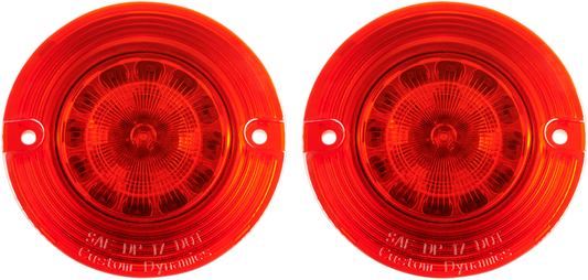 Custom Dynamics 1156 Red Flat Turn Signal Insert Kit 1986-2022 Harley Davidson