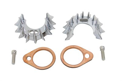 VTwin Shark Teeth Exhaust Flange Kit for 1966-84 Harley Shovelhead