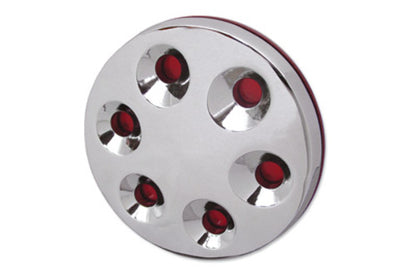 Vtwin Chrome 3D Derby Cover fits 1970-1998 Harley Dyna Softail Touring Models