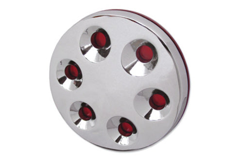 Vtwin Chrome 3D Derby Cover fits 1970-1998 Harley Dyna Softail Touring Models