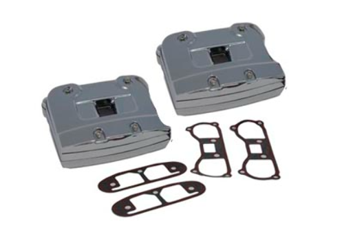 Vtwin Chrome Rocker Box Set fits 1984-1991 Harley Softail Touring Models
