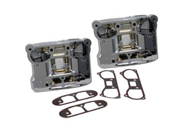 Vtwin Chrome Rocker Box Set fits 1984-1991 Harley Softail Touring Models