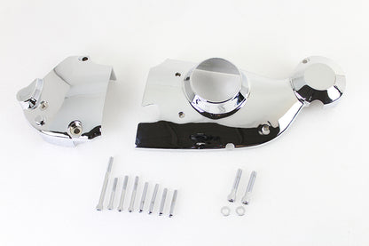 Vtwin Electric Start Chrome Cam Sprocket Cover Kit for 1971-76 Harley Sportster