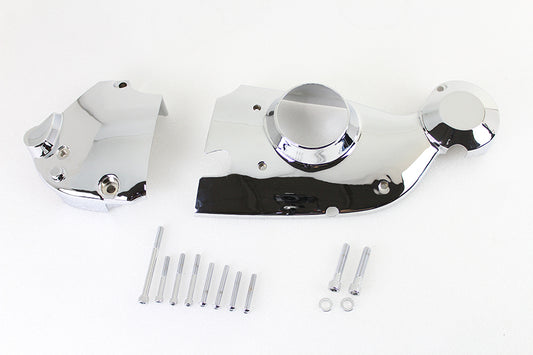 Vtwin Electric Start Chrome Cam Sprocket Cover Kit for 1971-76 Harley Sportster