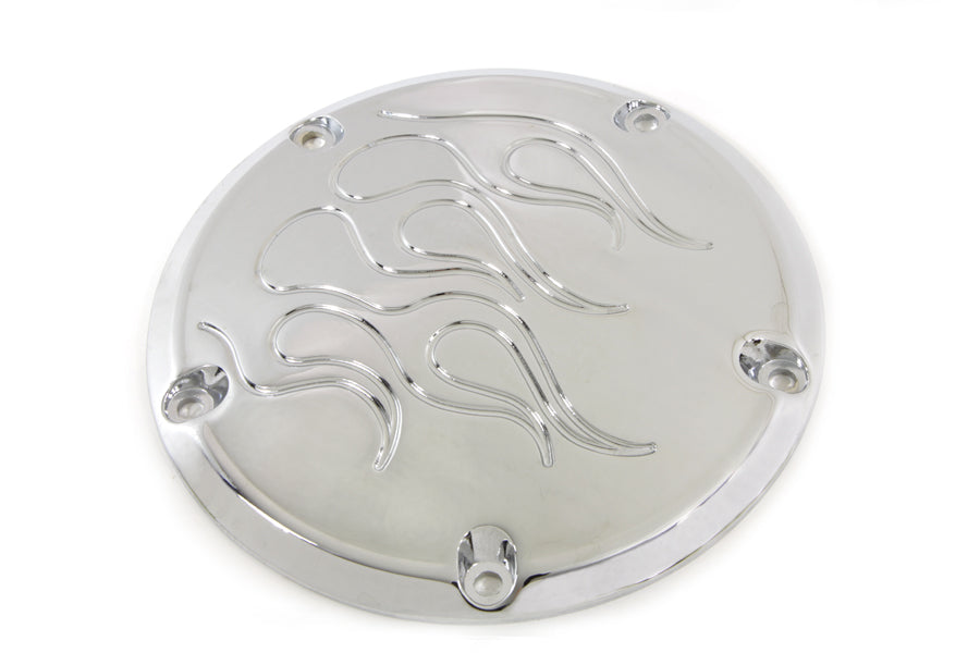 VTwin Flame 5 Hole Motorcycle Derby Cover 1999-2018 Harley Touring FLT FXST FXD