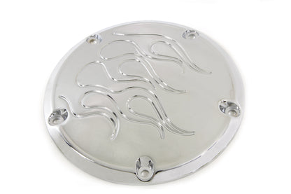 VTwin Flame 5 Hole Motorcycle Derby Cover 1999-2018 Harley Touring FLT FXST FXD