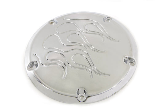 VTwin Flame 5 Hole Motorcycle Derby Cover 1999-2018 Harley Touring FLT FXST FXD