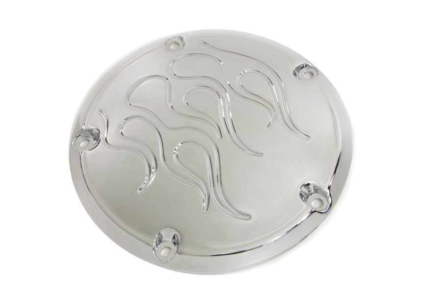 VTwin Flame 5 Hole Motorcycle Derby Cover 1999-2018 Harley Touring FLT FXST FXD