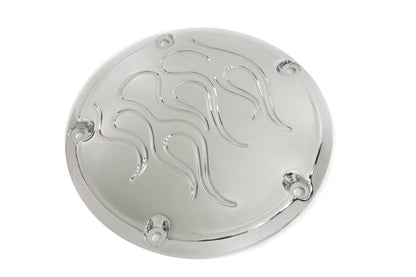 VTwin Flame 5 Hole Motorcycle Derby Cover 1999-2018 Harley Touring FLT FXST FXD