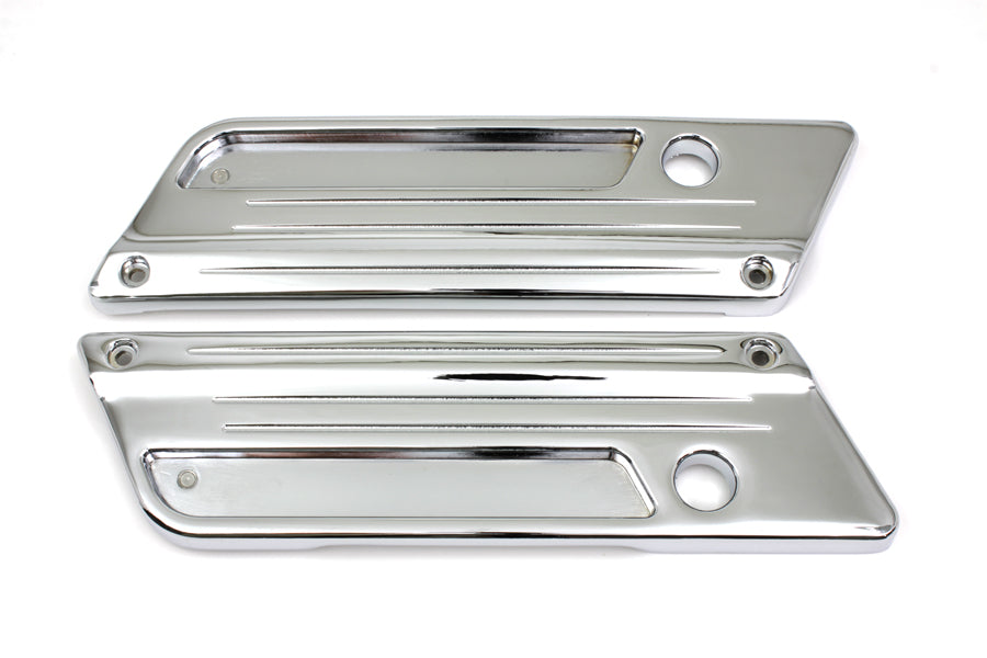 VTwin Speed line Chrome Saddlebag Face Plates for 1993-2013 Harley Touring FLT