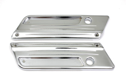 VTwin Speed line Chrome Saddlebag Face Plates for 1993-2013 Harley Touring FLT