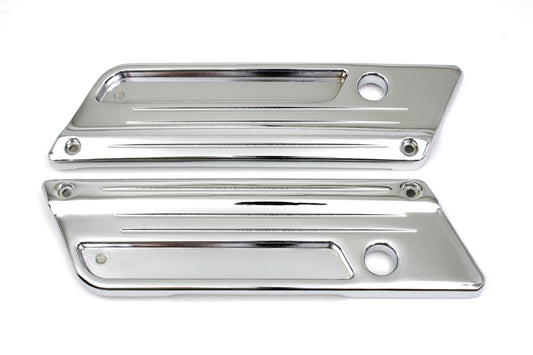 VTwin Speed line Chrome Saddlebag Face Plates for 1993-2013 Harley Touring FLT