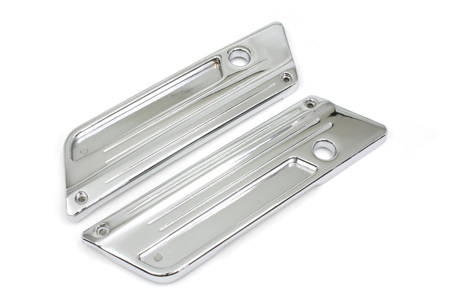 VTwin Speed line Chrome Saddlebag Face Plates for 1993-2013 Harley Touring FLT