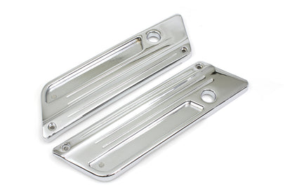 VTwin Speed line Chrome Saddlebag Face Plates for 1993-2013 Harley Touring FLT