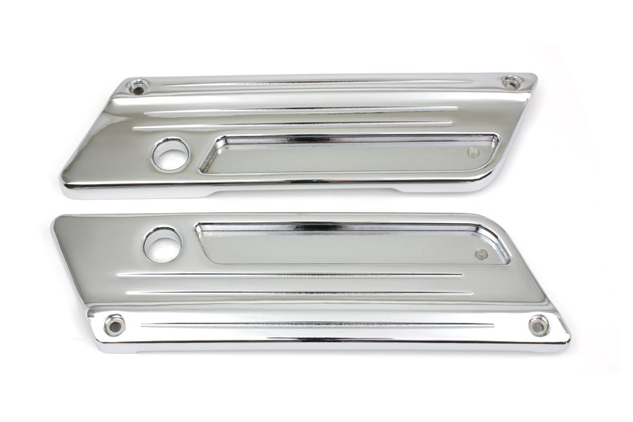 VTwin Speed line Chrome Saddlebag Face Plates for 1993-2013 Harley Touring FLT