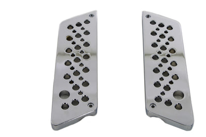 VTwin Swiss Cheese Chrome  Saddlebag Hinge Covers 1993-2013 Harley Touring FLT