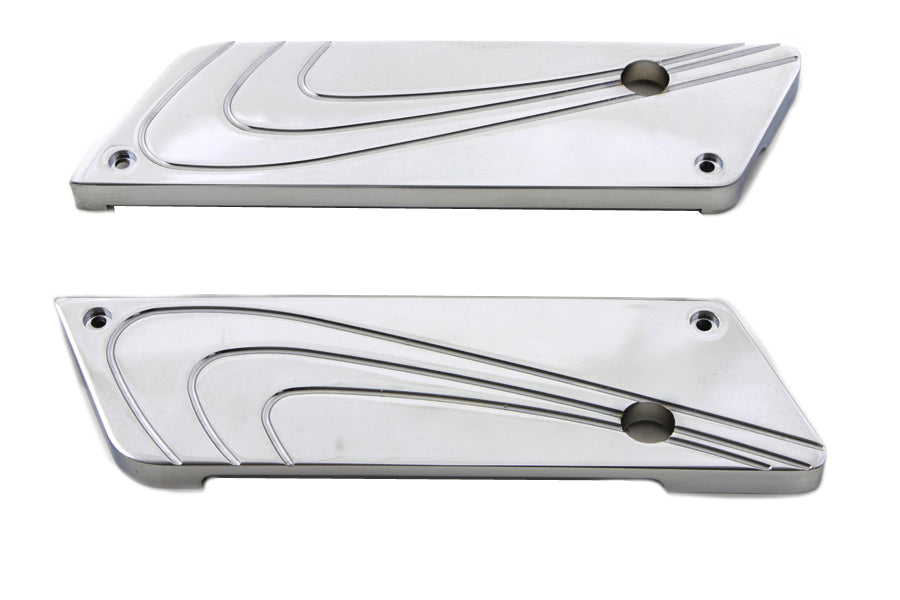 VTwin Flair Chrome Rear Saddlebag Hinge Cover set 1993-2013 Harley Touring FLT