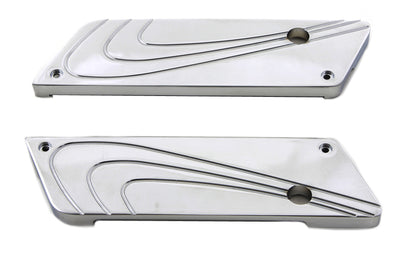 VTwin Flair Chrome Rear Saddlebag Hinge Cover set 1993-2013 Harley Touring FLT