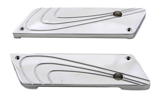 VTwin Flair Chrome Rear Saddlebag Hinge Cover set 1993-2013 Harley Touring FLT