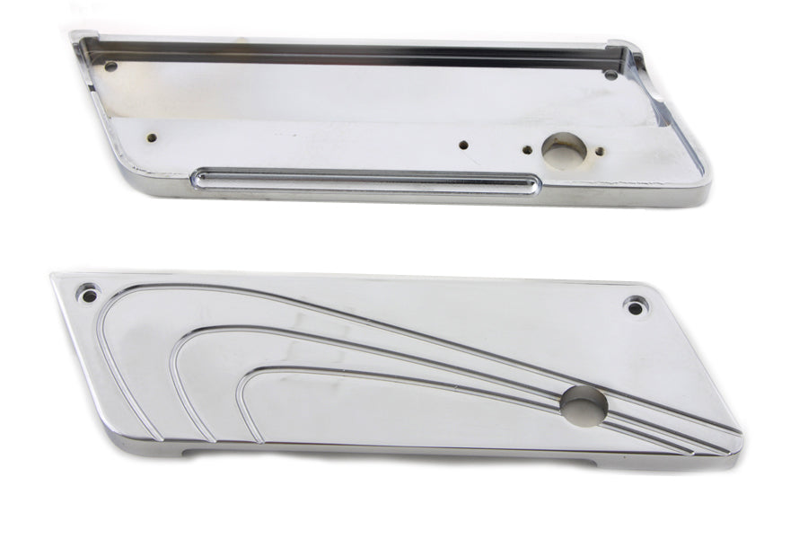 VTwin Flair Chrome Rear Saddlebag Hinge Cover set 1993-2013 Harley Touring FLT