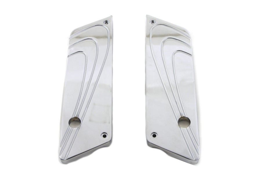 VTwin Flair Chrome Rear Saddlebag Hinge Cover set 1993-2013 Harley Touring FLT