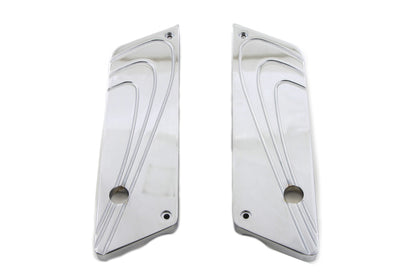 VTwin Flair Chrome Rear Saddlebag Hinge Cover set 1993-2013 Harley Touring FLT
