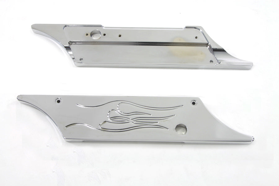 VTwin Wyatt Gatling Flame Saddlebag Face Plates 1993-2013 Harley Touring FLT